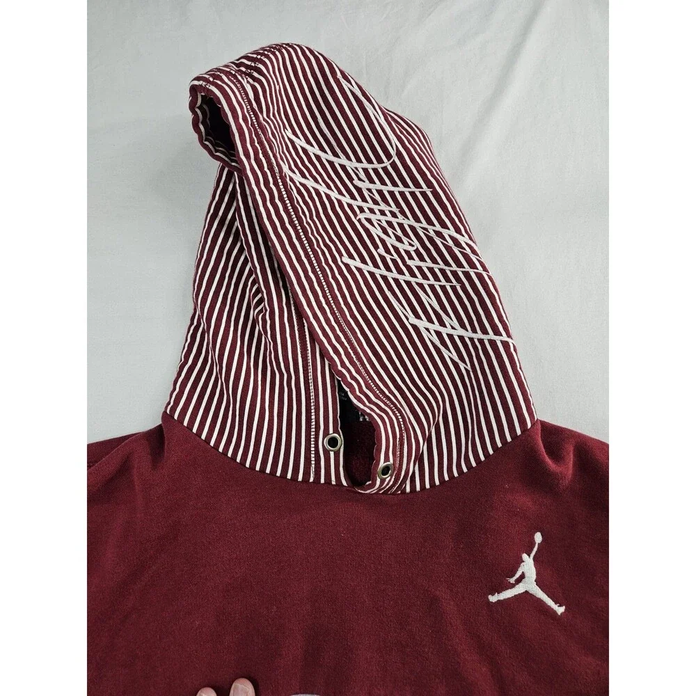 Air Jordan Flight Hoodie Men's Size Medium Nike Red Crimson Gray Pullover